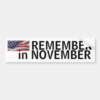 Minns i November som är riklig med flagga Bildekal