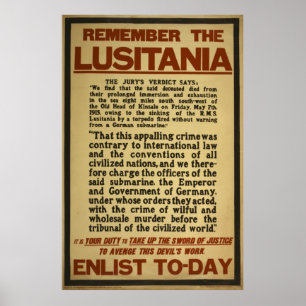 Minns lusitaniaen för att enlist i dag poster