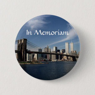 Minns när ~ i Memoriam ~-tvillingbröder WTC NYC Knapp