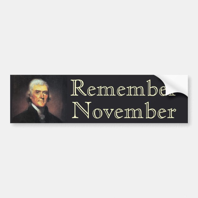 Minns November Thomas Jefferson Bildekal (Framsidan)