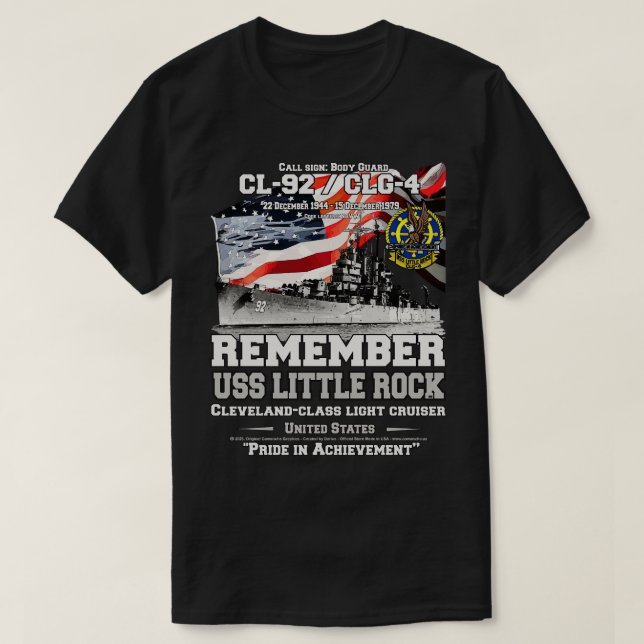 MINNS USS Little Sten CL92 Cruiser Navy Veteran T Shirt (Design framsida)