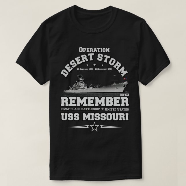 MINNS USS Missouri B63 Operation Desert Storm T Shirt (Design framsida)