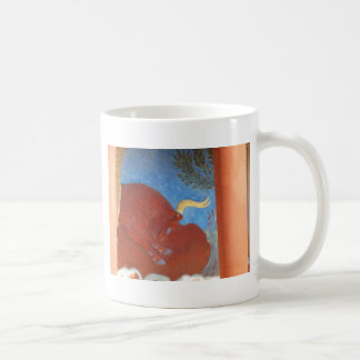 Minoan slott av Knossos den RÖDA TJUREN Kaffemugg