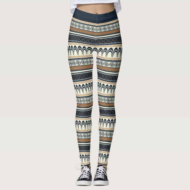 Minoan-stil Mönster Leggings (Framsida)