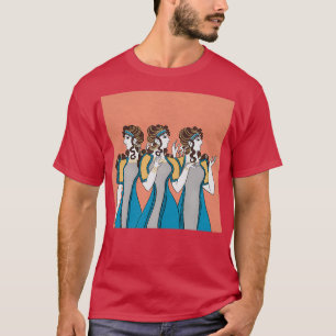 Minoansk blå dam fresco t shirt