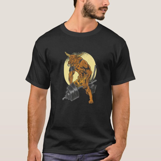 Minotaur-Argen för att arbeta ut muskler Premium T Shirt (Framsida)