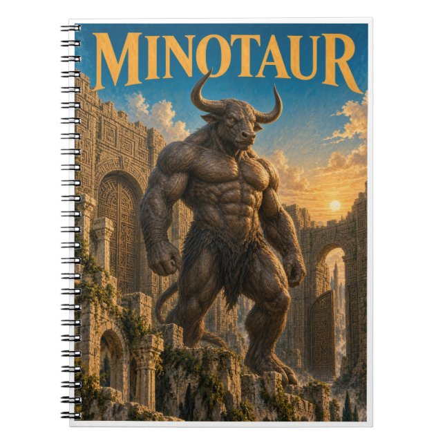 Minotaur, gotisk fantasimonster anteckningsbok (Framsidan)