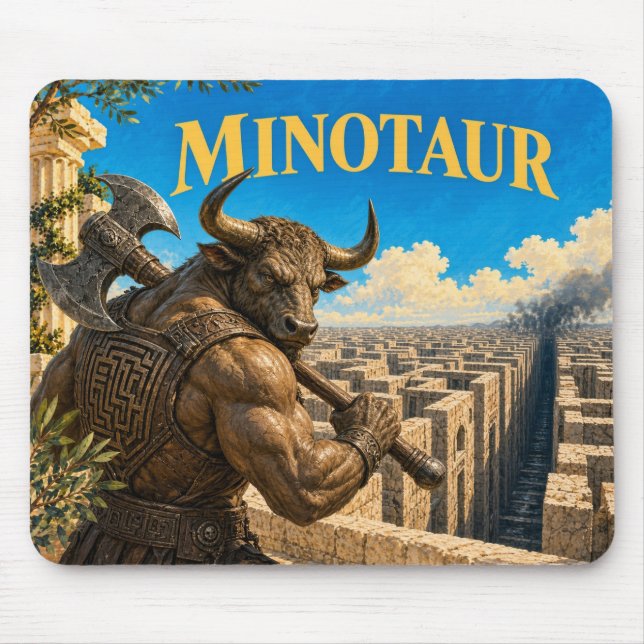 Minotaur, gotisk fantasimonster musmatta (Framsidan)