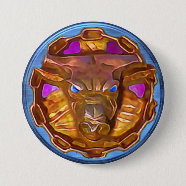 Minotaur Ice Amulet Button Knapp (Framsida)