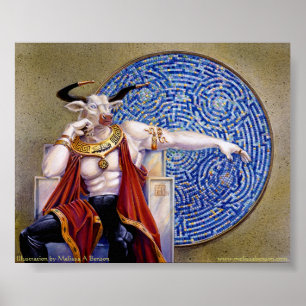 Minotaur med det mosaiska trycket poster