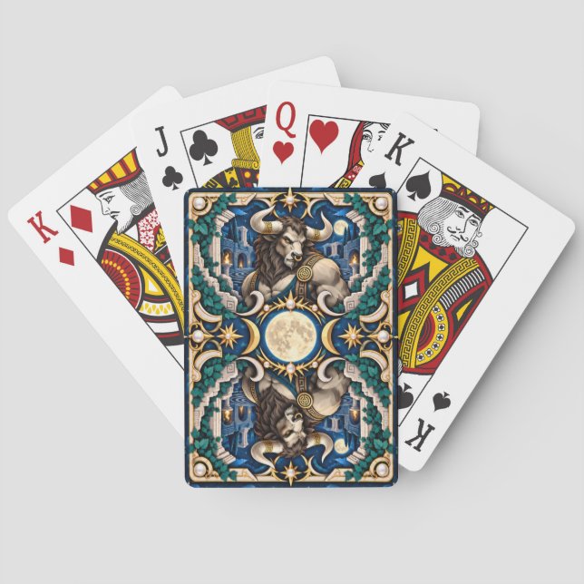 Minotaur, Pappersklippt Monster Casinokort (Baksidan)