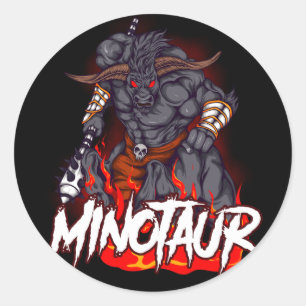 minotaur runt klistermärke