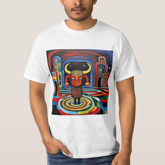 Minotauren väntar t shirt (Framsida)