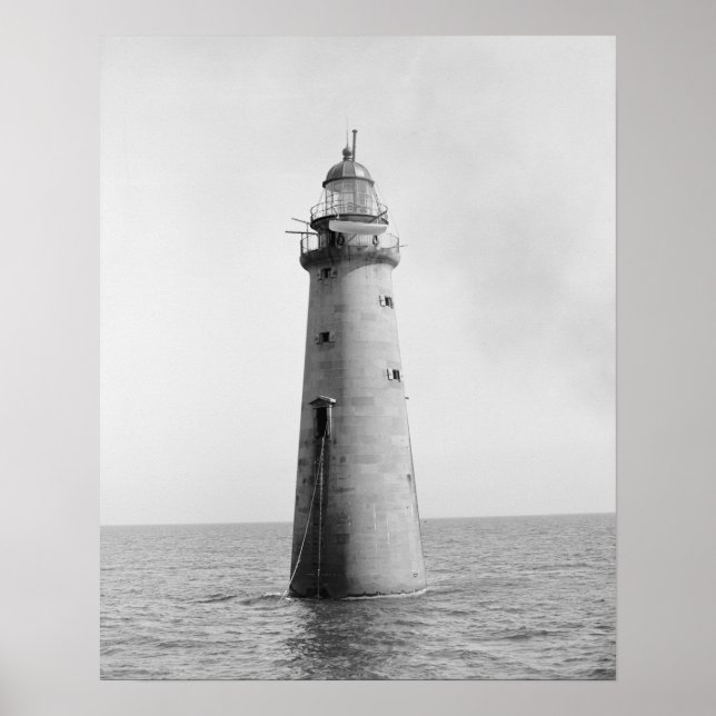 Minot's Ledge Light, 1880. Vintage foto Poster (Framsidan)
