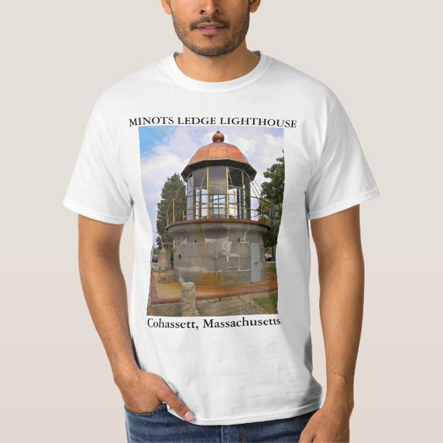 Minots Ledge Lighthouse, Cohassett Massachusetts Tee Shirt (Framsida)