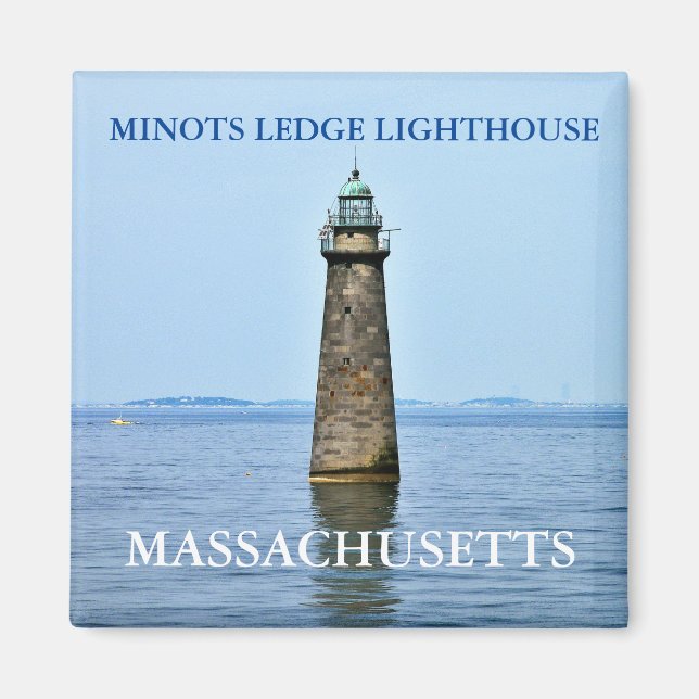 Minots Ledge Lighthouse, Massachusetts Magnet (Framsidan)