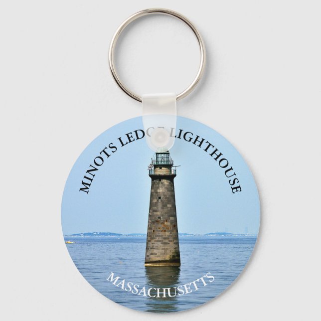 Minots Ledge Lighthouse Massachusetts Nyckelring (Framsida)