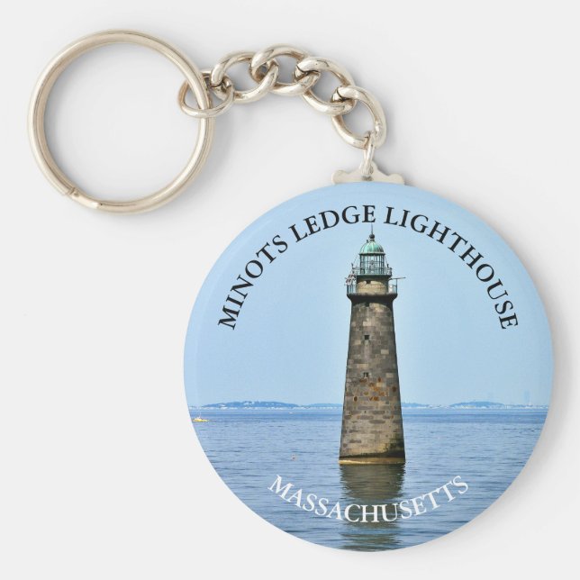 Minots Ledge Lighthouse Massachusetts Nyckelring (Framsidan)