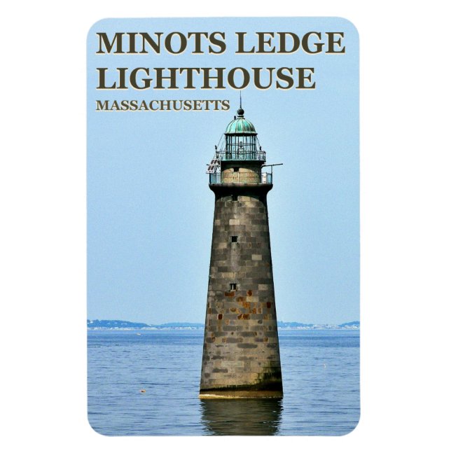 Minots Ledge Lighthouse, Massachusetts PhotoMagnet Magnet (Vertikal)
