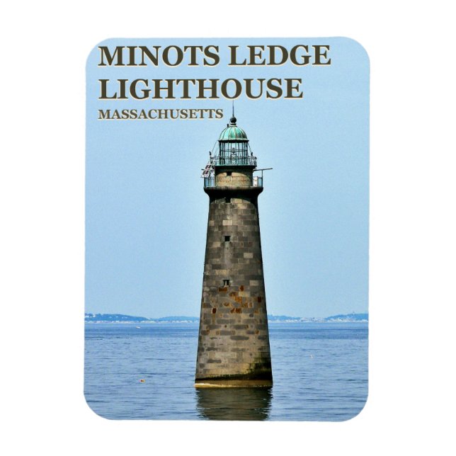 Minots Ledge Lighthouse, Massachusetts PhotoMagnet Magnet (Vertikal)
