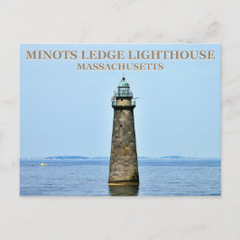 Minots Ledge Lighthouse, Massachusetts Postcard Vykort