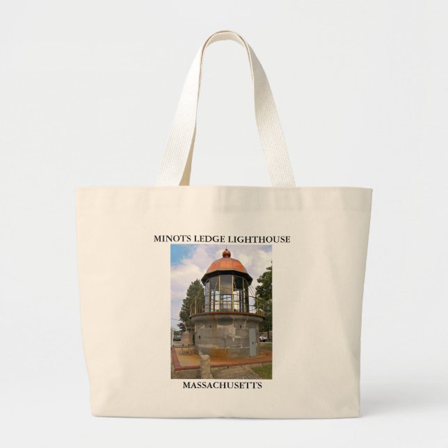 Minots Ledge Lighthouse Massachusetts Tote Bag Jumbo Tygkasse (Framsidan)