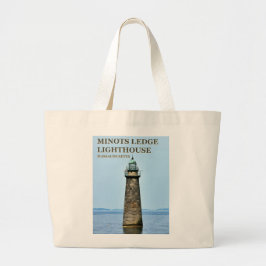 Minots Ledge Lighthouse Massachusetts Tote Bag Jumbo Tygkasse