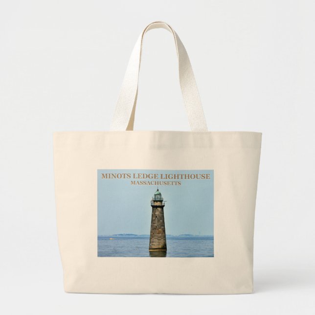 Minots Ledge Lighthouse Massachusetts Tote Bag Jumbo Tygkasse (Framsidan)