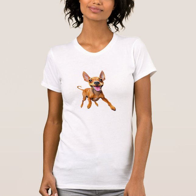 Minpin ministift pinscher min pin mamma hund pappa t shirt (Framsida)
