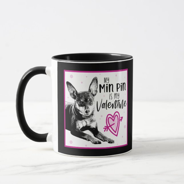 MinPin Valentine Day Mugg - Hund Valentine (Vänster)