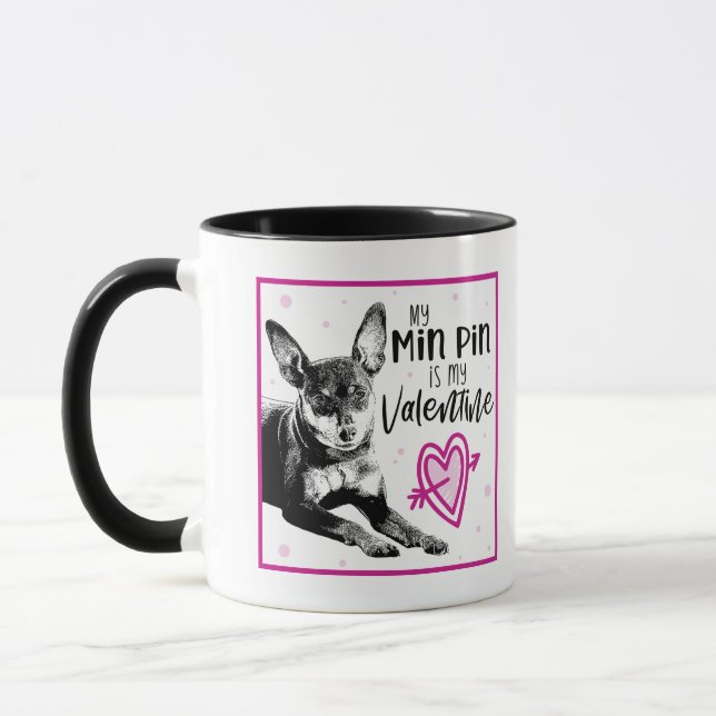 MinPin Valentine Mugg | Cute Min Pin Teckning (Vänster)