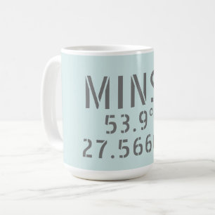 Minsk Latitude Longitud-koordinater Kaffemugg