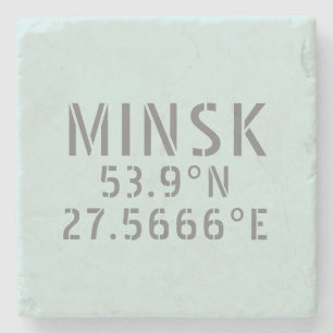 Minsk Latitude Longitud-koordinater Stenunderlägg