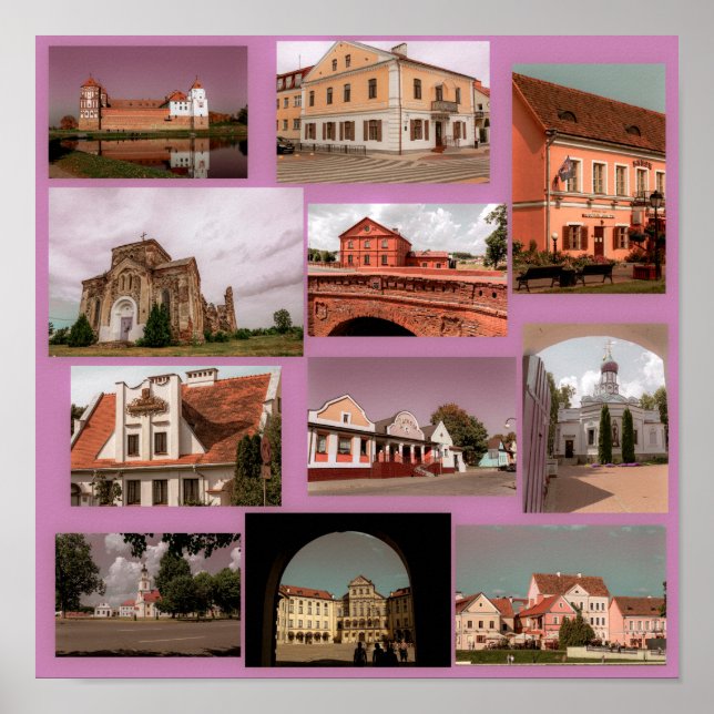 Minsk Mir Brest Architecture Belarus Poster (Framsidan)
