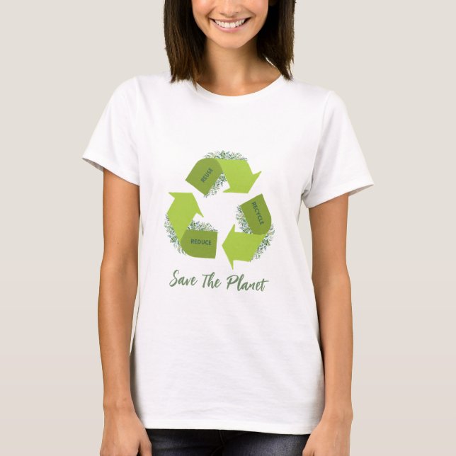 Minska, återanvända och Återvinna T Shirt (Framsida)
