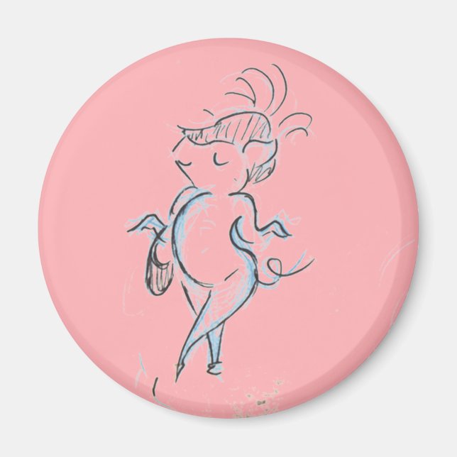 Minska Dam Gris med en handväska med magnet (Framsidan)