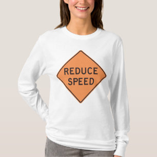 Minska Farten Orange Diamant Vägsignal T Shirt
