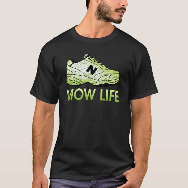Minska Gräsmatta Mow Life Gräs Minska Pappa Life T Shirt (Framsida)