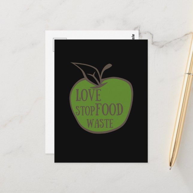 Minska mängden slösat mat som återvinner miljövänl vykort (Fram/Back In Situ)