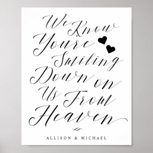 Minska ned från heaven Script Memorial Sign Poster