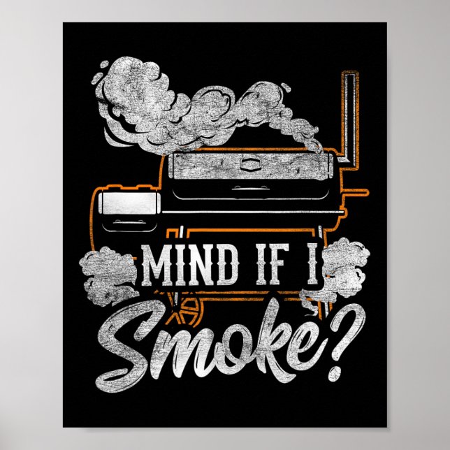 Minska om jag röker lustigt Bbq Smoker Grilling Äl Poster (Framsidan)