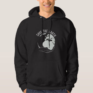 Minska sparan av återanvänd återvinna på jorden hoodie