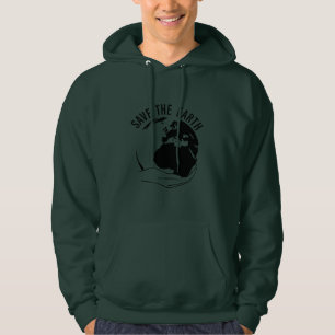 Minska sparan av återanvänd återvinna på jorden hoodie