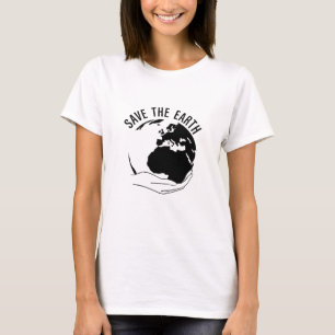 Minska sparan av återanvänd återvinna på jorden t shirt