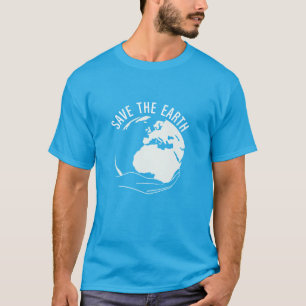 Minska sparan av återanvänd återvinna på jorden t shirt