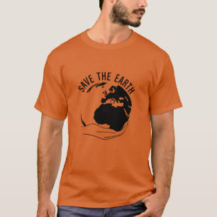 Minska sparan av återanvänd återvinna på jorden t shirt