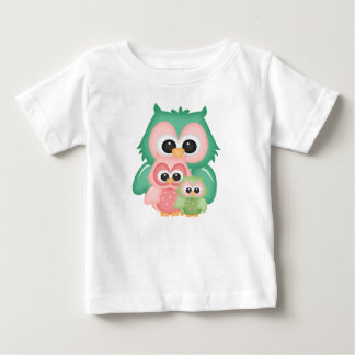 Minska Uggla Gren Rosa Mint Grönt Birds T-shirt