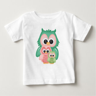 Minska Uggla Gren Rosa Mint Grönt Birds Tee