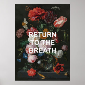 Minska yoga-citat och målning av Blommigt Poster