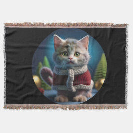 Minskin Kitten i en juldräkt Filt
